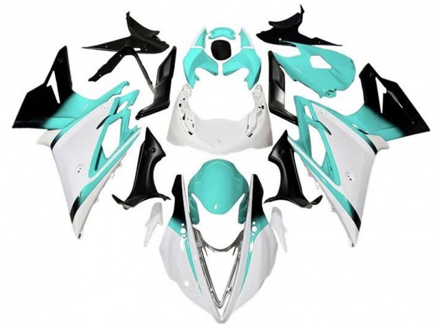 2013-2016 Triumph Daytona 675 Triple Motorcycle Fairings - White Turquoise Blue Glossy Black UK Manufacturers