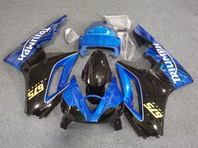 2006-2008 Triumph Daytona 675 Triple Motorcycle Fairings - Blue Glossy Black Racing UK Manufacturers