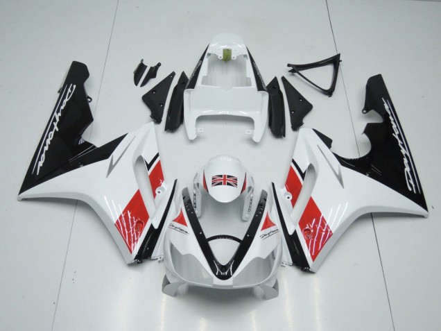 2006-2008 Triumph Daytona 675 Triple Motorcycle Fairings - White Red Glossy Black UK Manufacturers