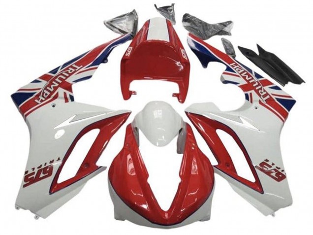2009-2012 Triumph Daytona 675 Triple Motorcycle Fairings - White Red UK Manufacturers