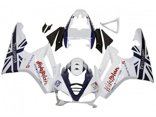 2009-2012 Triumph Daytona 675 Triple Motorcycle Fairings - White Dark Blue UK Manufacturers