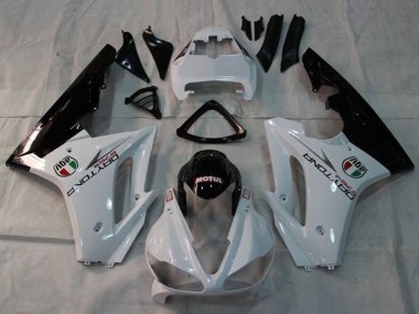 2009-2012 Triumph Daytona 675 Triple Motorcycle Fairings - White Glossy Black Motul UK Manufacturers