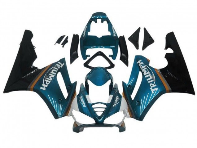 2009-2012 Triumph Daytona 675 Triple Motorcycle Fairings - Teal Blue Glossy Black UK Manufacturers