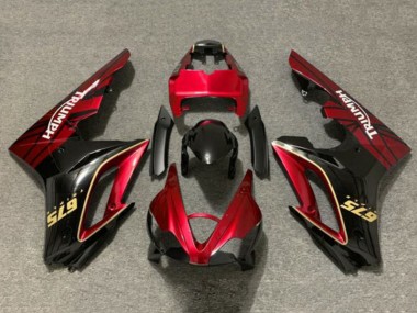2009-2012 Triumph Daytona 675 Triple Motorcycle Fairings - Red Gold Glossy Black UK Manufacturers