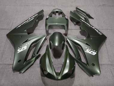 2009-2012 Triumph Daytona 675 Triple Motorcycle Fairings - Matte Green White UK Manufacturers