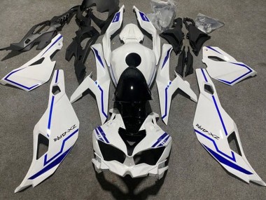 2019-2025 Kawasaki ZX4R ZX-4RR Motorcycle Fairings - White Blue Stripe UK Manufacturers