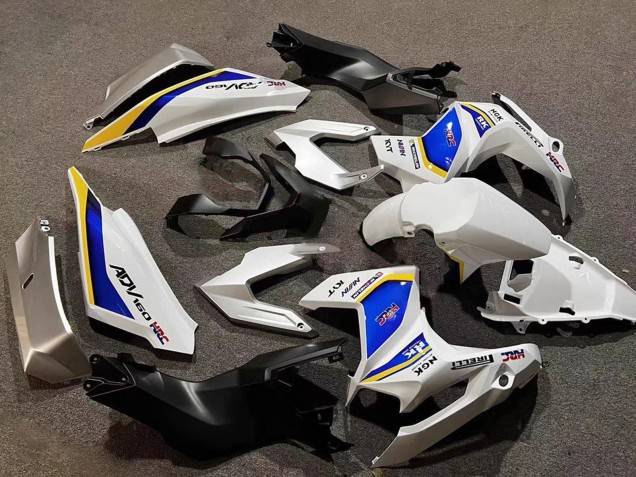 2022-2024 Honda ADV160 Motorcycle Fairings - White Blue Yellow HRC UK Manufacturers