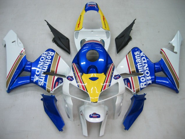 2005-2006 Honda CBR600RR Motorcycle Fairings - Blue White Yellow Rothmans UK Manufacturers
