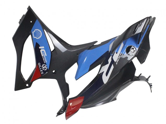 2023-2024 BMW S1000RR Motorcycle Fairings - Blue Red Carbon Fiber UK Manufacturers