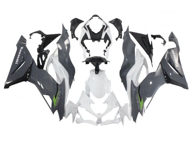 2019-2022 Kawasaki ZX6R Motorcycle Fairings - White Grey Green UK Manufacturers