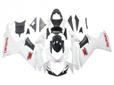 2011-2024 Suzuki GSXR 600/750 Motorcycle Fairings - White Glossy Black Red Decal UK Manufacturers