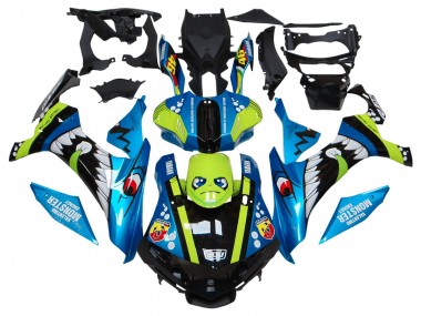 2015-2019 Yamaha YZF R1 Motorcycle Fairings - Blue Green Black Shark UK Manufacturers