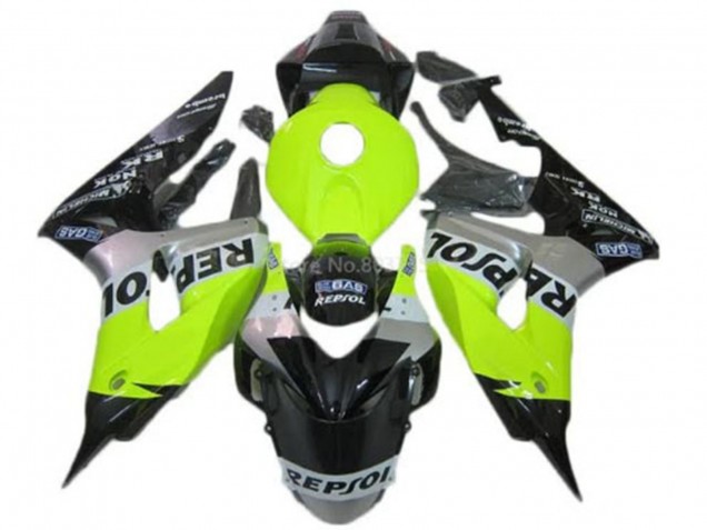 2006-2007 Honda CBR1000RR Motorcycle Fairings - Green Silver Glossy Black Repsol UK Manufacturers