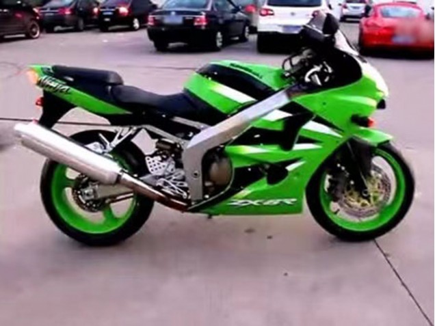 2000-2002 Kawasaki ZX6R Motorcycle Fairing - Green White Black UK Manufacturers