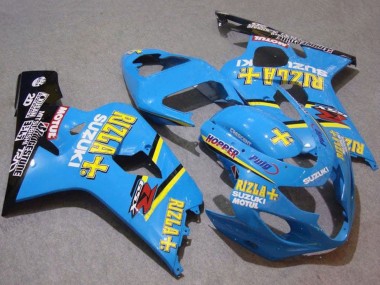 2004-2005 Suzuki GSXR 750 Motorcycle Fairings - Blue Gold Black Motul Rizla UK Manufacturers