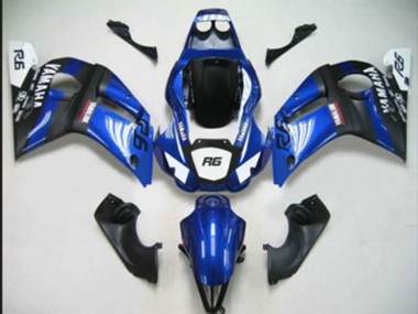 1998-2002 Yamaha YZF 600 R6 Motorcycle Fairings - Blue White Matte Black UK Manufacturers