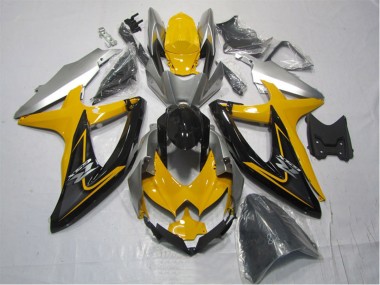 2007-2008 Suzuki GSXR 1000 Motorcycle Fairing Kits - Yellow Silver Black UK Manufacturers