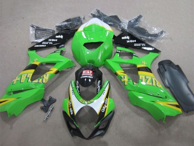2007-2008 Suzuki GSXR 1000 Motorcycle Fairings - Green White Yellow Black Rizla Q8 Oils UK Manufacturers