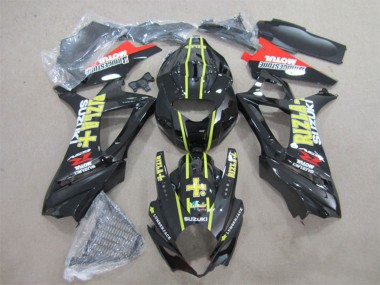 2007-2008 Suzuki GSXR 1000 Motorcycle Fairings - Glossy Black Yellow Red Rizla UK Manufacturers