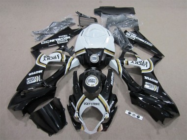 2007-2008 Suzuki GSXR 1000 Motorcycle Fairings - White Black Lucky Strike Motul UK Manufacturers