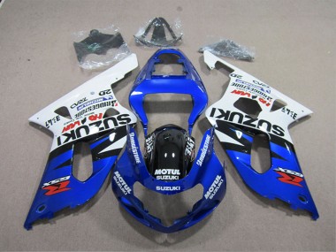 2001-2003 Suzuki GSXR 600 Motorcycle Fairings - White Blue Black Motul UK Manufacturers