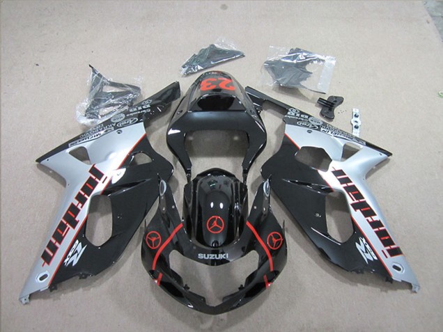 2001-2003 Suzuki GSXR 600 Motorcycle Fairings - Silver Glossy Black Red Jordan 23 UK Manufacturers