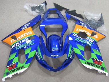 2001-2003 Suzuki GSXR 600 Motorcycle Fairings - Blue Orange Green Telefonica MoviStar UK Manufacturers