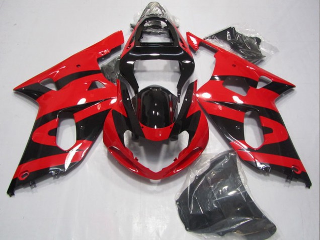 2001-2003 Suzuki GSXR 600 Motorcycle Fairings - Red Glossy Black UK Manufacturers