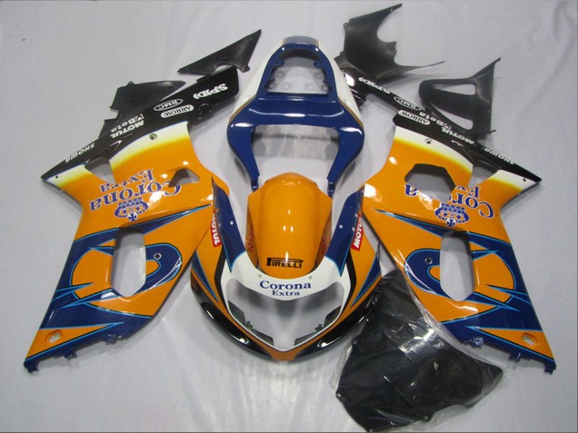 2001-2003 Suzuki GSXR 600 Motorcycle Fairings - Orange Blue Black Corona Extra UK Manufacturers