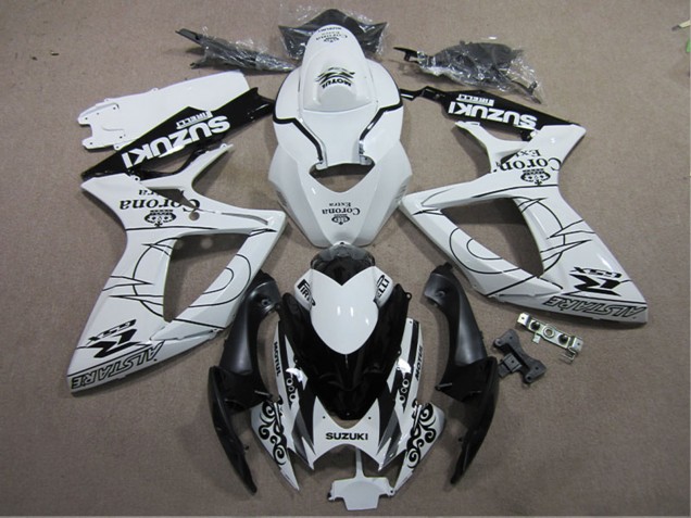2006-2007 Suzuki GSXR 600 Motorcycle Fairings - White Black Corona Extra UK Manufacturers