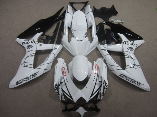 2008-2010 Suzuki GSXR 600 Motorcycle Fairings - White Black Corona Extra Motul UK Manufacturers