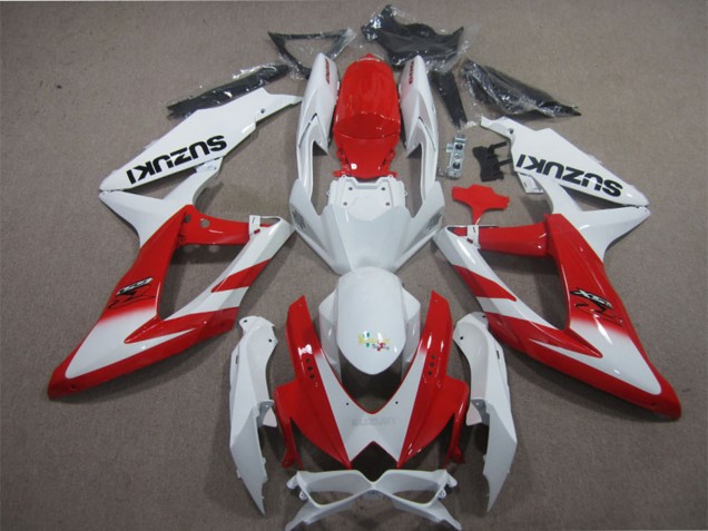 2008-2010 Suzuki GSXR 600 Motorcycle Fairings - White Red UK Manufacturers