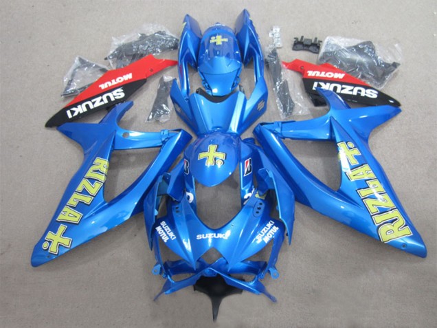 2008-2010 Suzuki GSXR 600 Motorcycle Fairings - Blue Yellow Red Black Rizla Motul UK Manufacturers