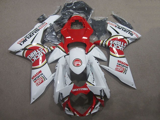2011-2024 Suzuki GSXR 600 Motorcycle Fairings - White Red Motul Lucky Strike UK Manufacturers
