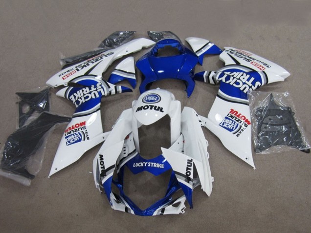 2011-2024 Suzuki GSXR 600 Motorcycle Fairings - Blue White Lucky Strike Motul UK Manufacturers