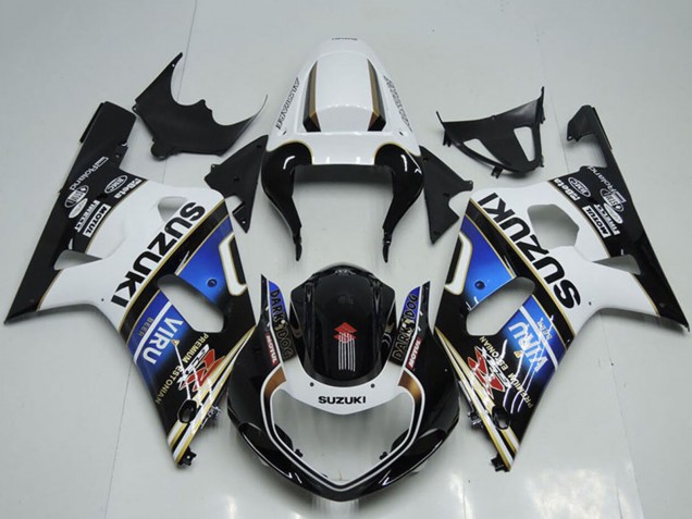 2001-2003 Suzuki GSXR 750 Motorcycle Fairings - White Blue Glossy Black Viru UK Manufacturers