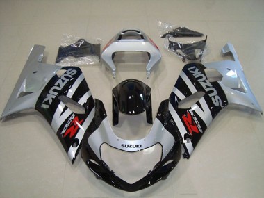 2001-2003 Suzuki GSXR 750 Motorcycle Fairings - Silver Glossy Black UK Manufacturers