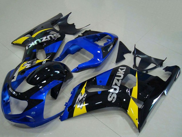 2001-2003 Suzuki GSXR 750 Motorcycle Fairings - Blue Yellow Glossy Black UK Manufacturers
