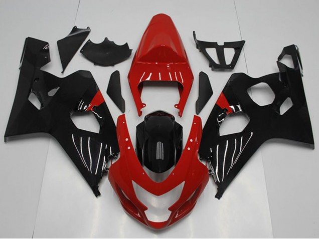 2004-2005 Suzuki GSXR 750 Motorcycle Fairing - Red Glossy Black UK Manufacturers
