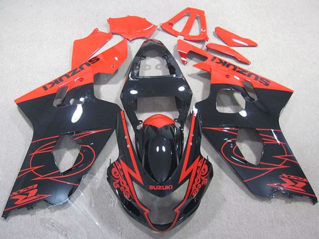 2004-2005 Suzuki GSXR 750 Motorcycle Fairings - Red Glossy Black UK Manufacturers