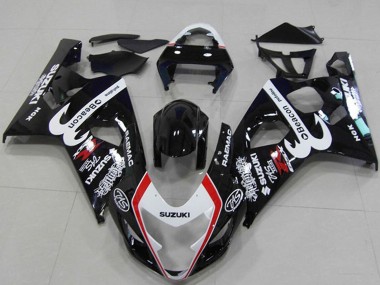 2004-2005 Suzuki GSXR 750 Motorcycle Fairings - Glossy Black White Red Beacon UK Manufacturers