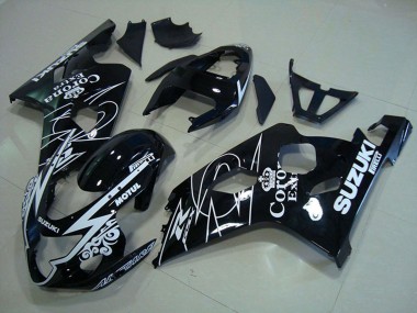 2004-2005 Suzuki GSXR 750 Motorcycle Fairings - Glossy Black White Corona Extra Motul UK Manufacturers