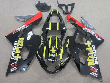 2004-2005 Suzuki GSXR 750 Motorcycle Fairings - Black Red Yellow Rizla UK Manufacturers