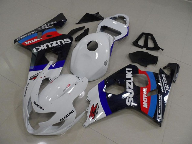 2004-2005 Suzuki GSXR 750 Motorcycle Fairings - White Blue Red Black Motul UK Manufacturers