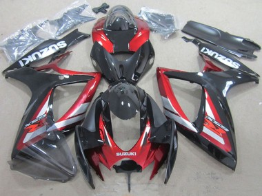 2006-2007 Suzuki GSXR 750 Motorcycle Fairings - Red Glossy Black UK Manufacturers