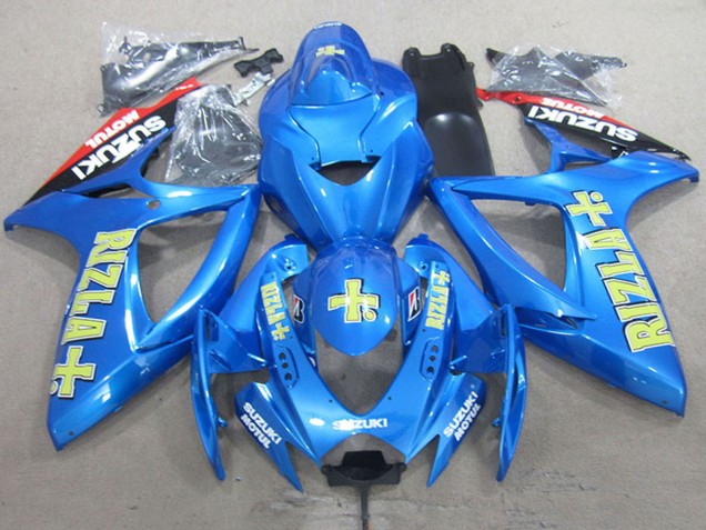 2006-2007 Suzuki GSXR 750 Motorcycle Fairings - Blue Red Black Gold Rizla UK Manufacturers