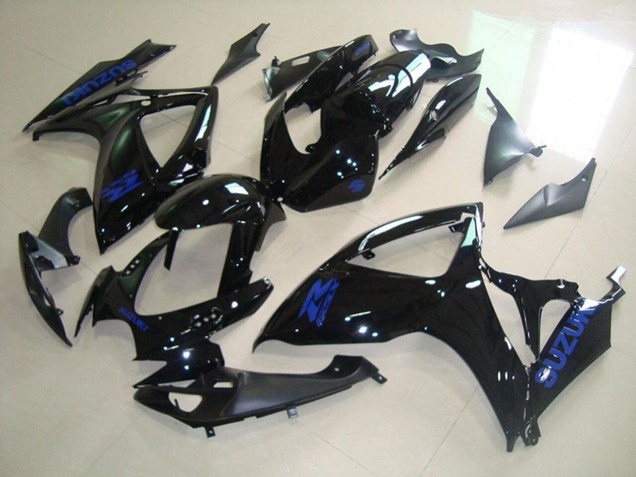 2006-2007 Suzuki GSXR 750 Motorcycle Fairings - Glossy Black Blue Decal UK Manufacturers