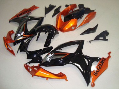 2006-2007 Suzuki GSXR 750 Motorcycle Fairings - Orange Glossy Black UK Manufacturers