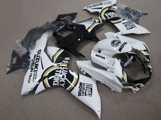2011-2024 Suzuki GSXR 750 Motorcycle Fairings - White Lucky Strike Black Motul UK Manufacturers