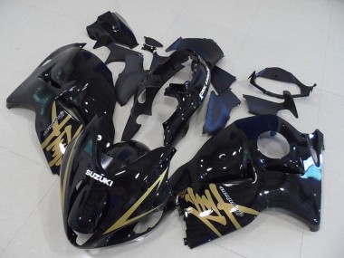 1996-2007 Suzuki GSXR 1300 Hayabusa Motorcycle Fairings - Glossy Black Gold Decal UK Manufacturers
